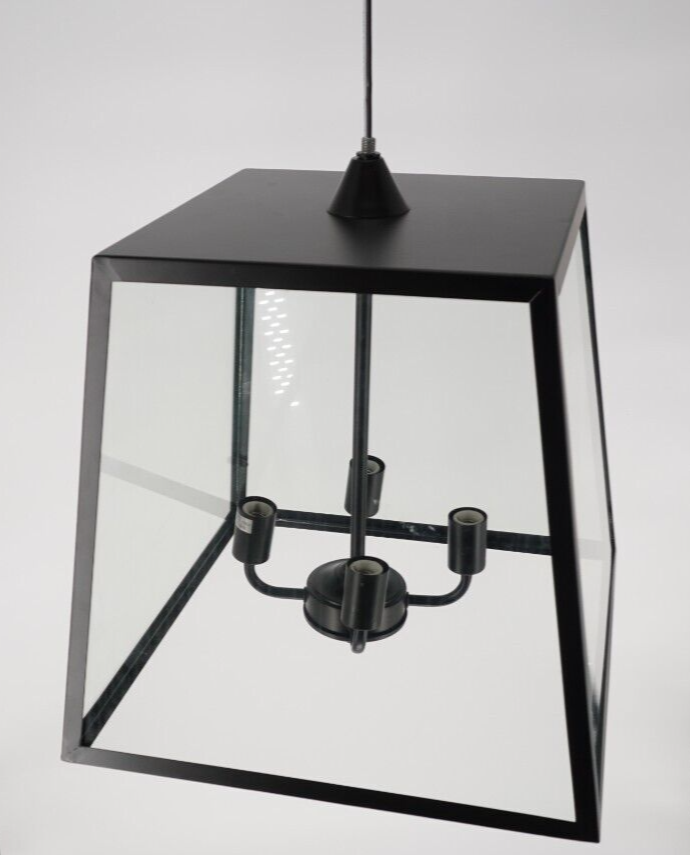 4-Light Iron Glass Black Sand