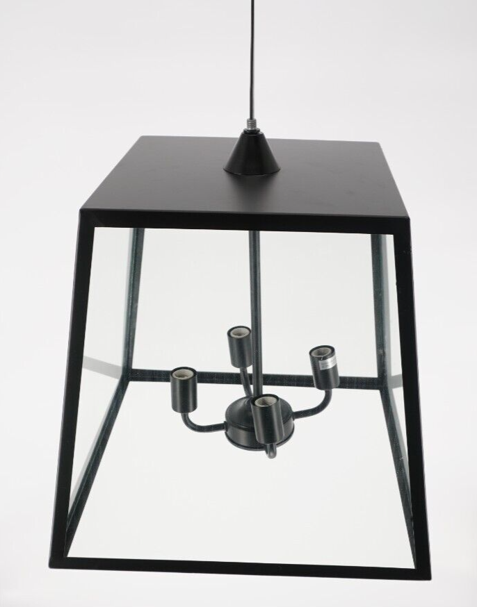 4-Light Iron Glass Black Sand