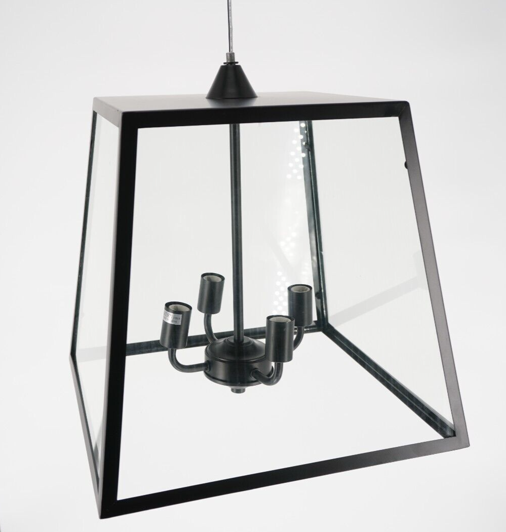 4-Light Iron Glass Black Sand