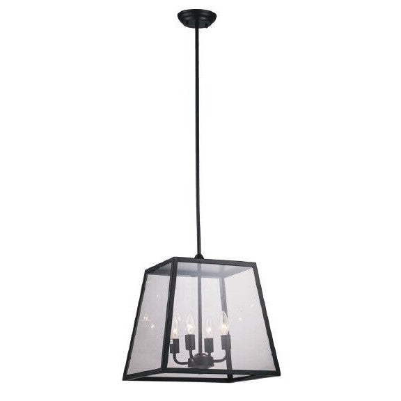 4-Light Iron Glass Black Sand