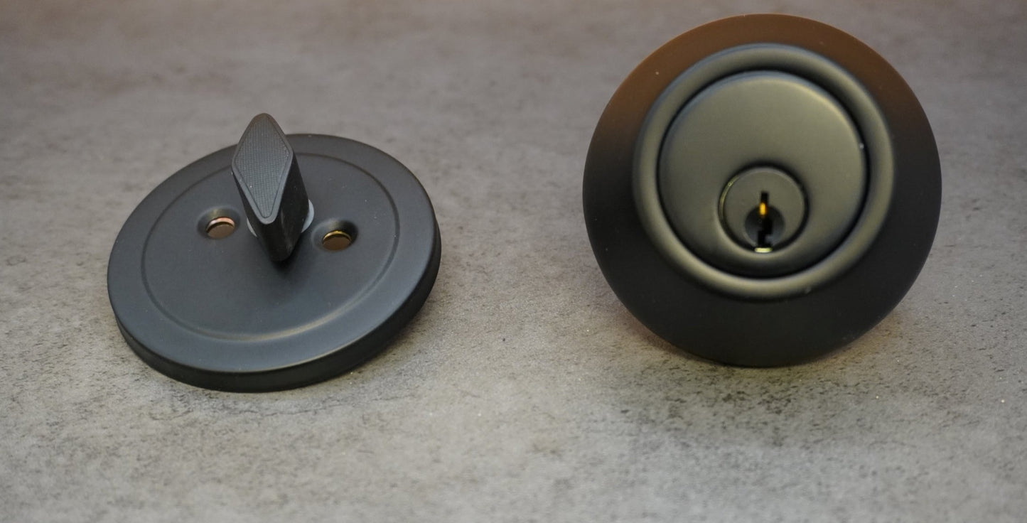 Single Cylinder Matte Black Deadbolt