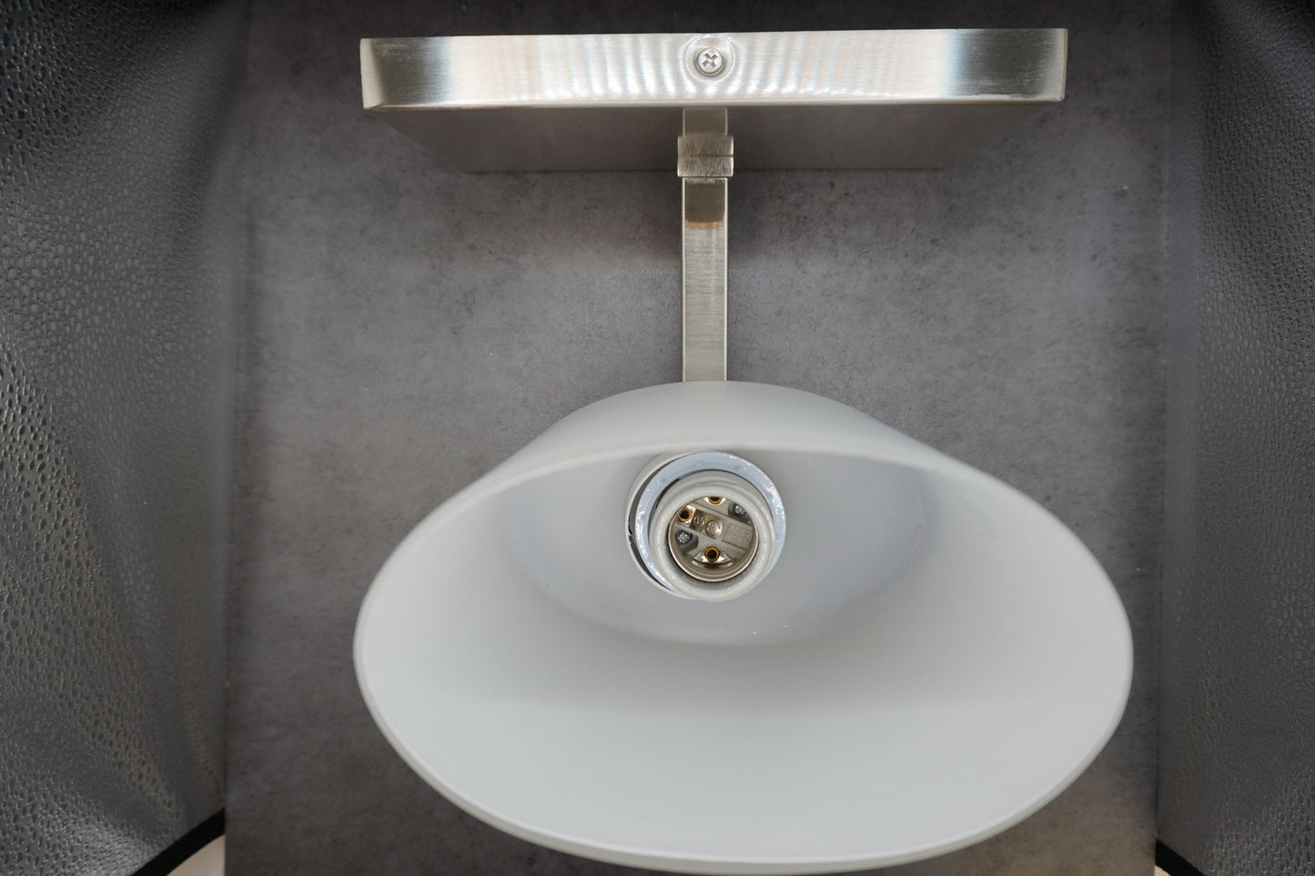 1-Light Iron Glass Brushed Nickel Vanity Light