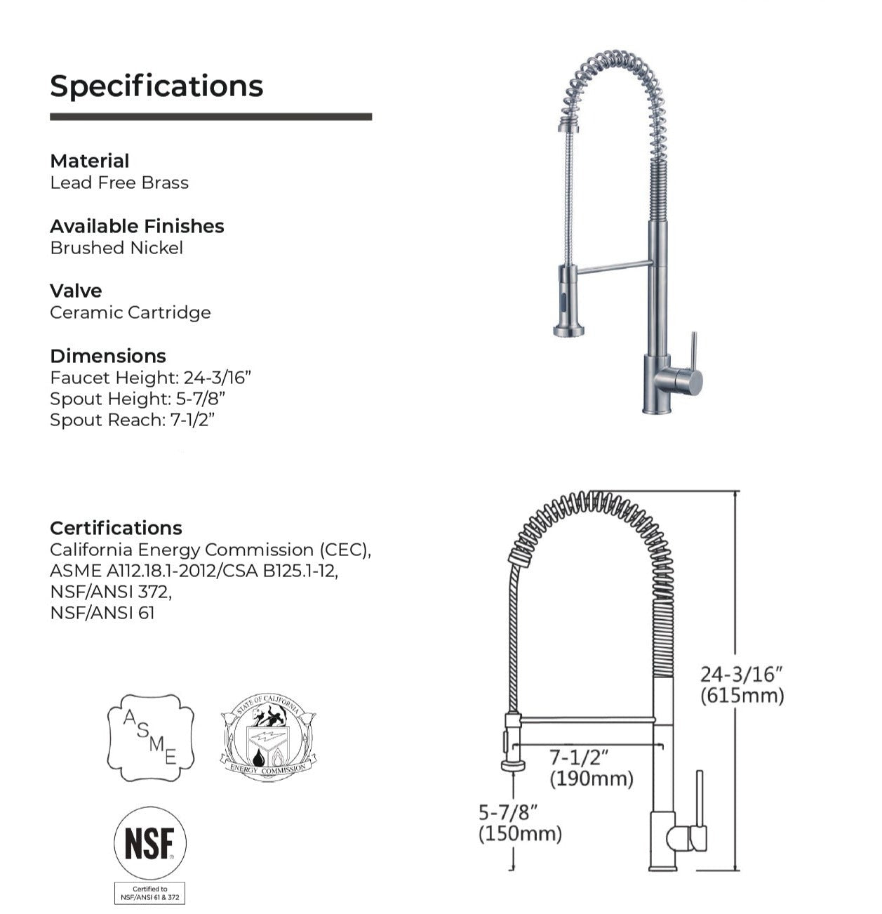 Single Handle Kitchen Faucet with Pull-Down Spout