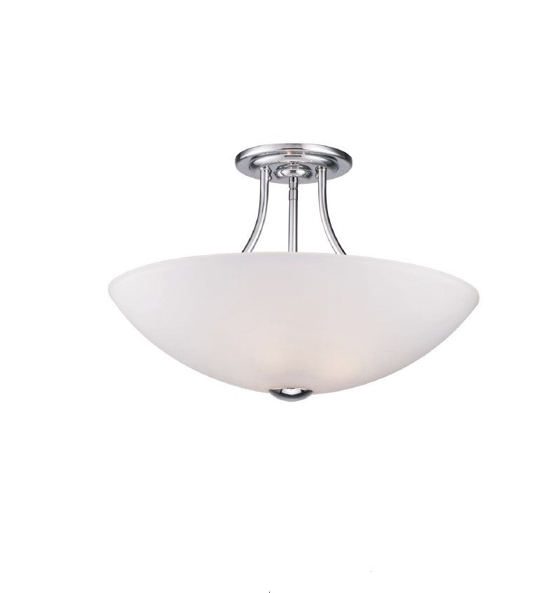 2-Light Polished Chrome Semi-Flush Ceiling Light