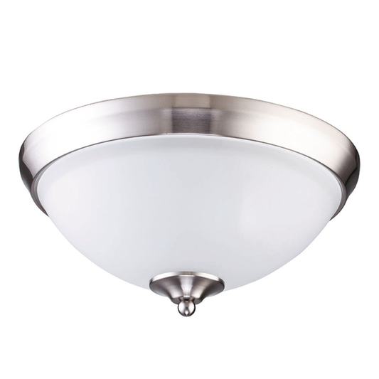 2-Light, Fushmount Brushed Steel