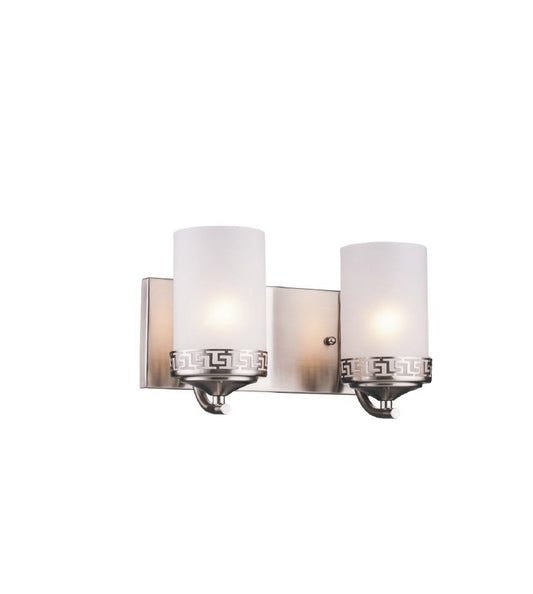 2-Light Iron Glass Brushed Nickel