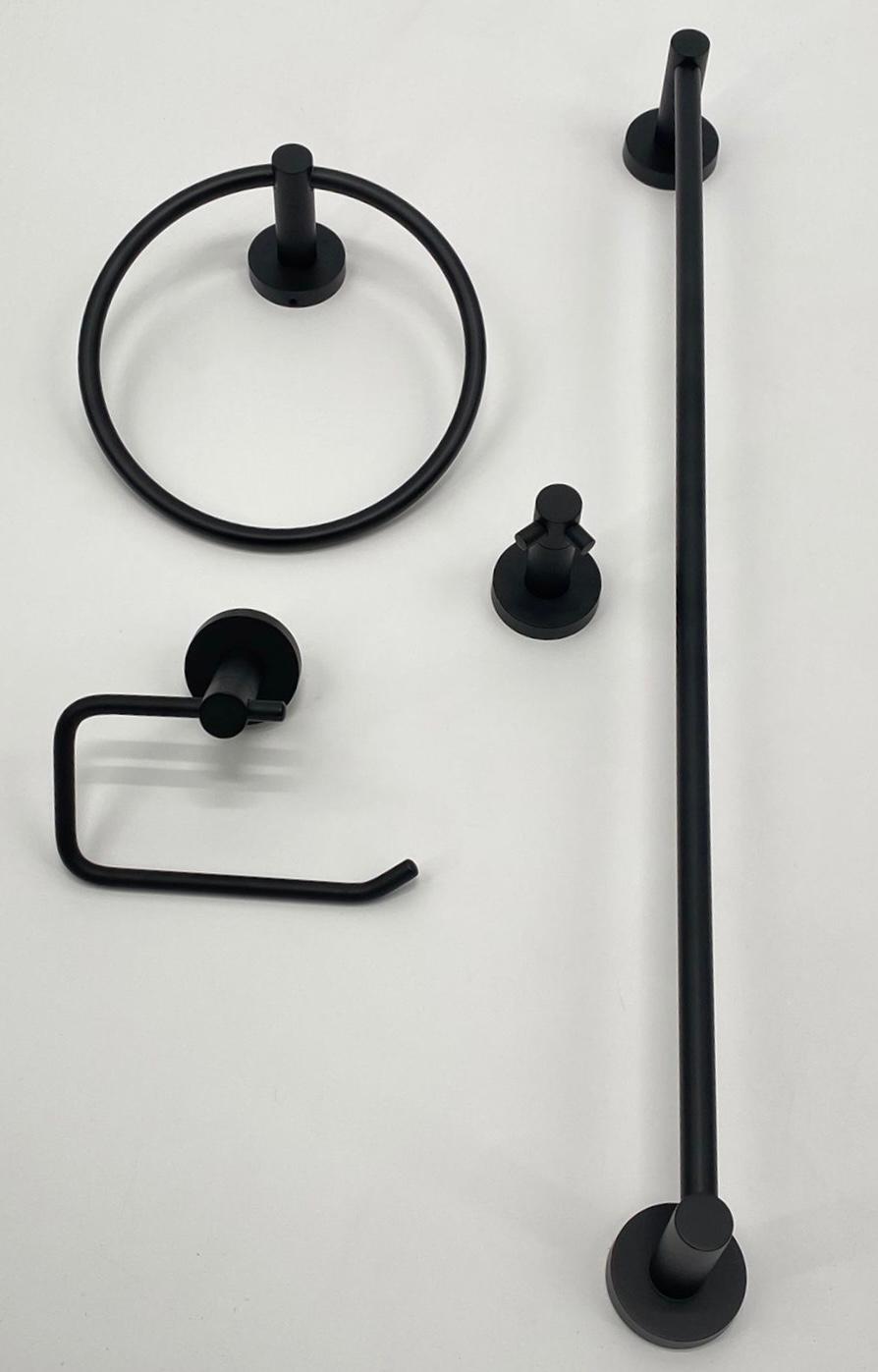 Matte Black Bathroom Hardware Set